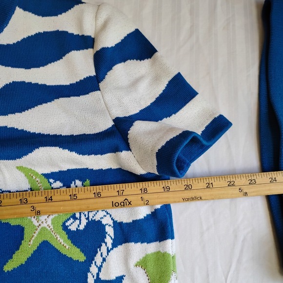 St John Suit‎ 10 Skirt Sweater Set Santana Knit Nautical Vintage Old Money - Picture 16 of 16